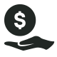 Hand with coin icon
